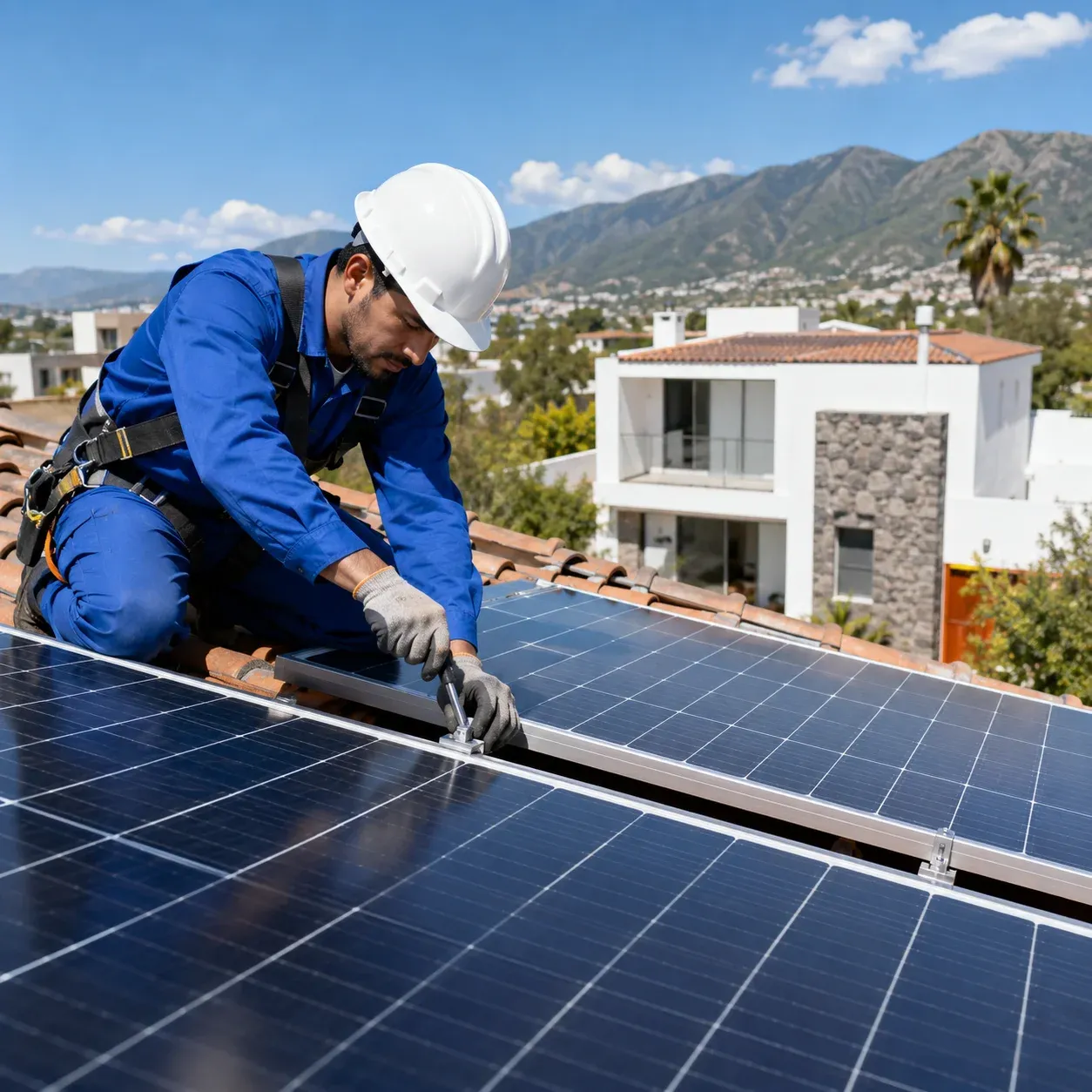 Inspección de un sistema de paneles solares